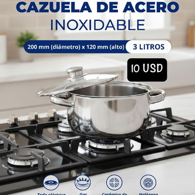 π³ OLLAS DE ACERO INOXIDABLE π΄ 2 LITROS π²7 USD π΄ 3 LITROS π²10 USD - Img 119384745