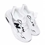 Tenis Unisex Suela Antideslizante Blanco Negro Malla Sintética VPT# - Img 56775189