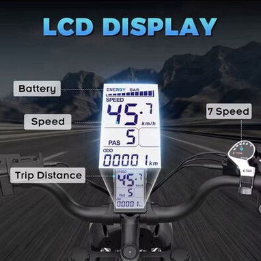 YVY C20 e-bike fat tire 20x4 2000W 48V 20Ah black LCD suspension complete - 6/7