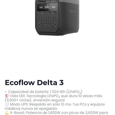Ecoflow delta 2, delta 3, river pro, 3 air ,delta pro, delta 3 plus , bateria extra delta 2 y delta 3. Tdo 0km garantia - Img 120499559