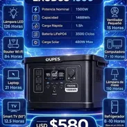 Estacion de energia o Planta electrica OUPES. MEJOR PRECIO IMPOSIBLE ‼️‼️ Somos 1ra mano  *1500W   580 USD 💸 - Img 54701571