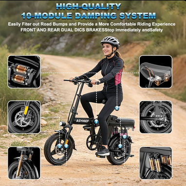 BICICLETA ELÉCTRICA PLEGABLE 14" 1200W 48V - NUEVA EN CAJA - $500 USD - 4/6