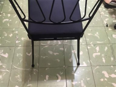Mesa de comedor de 6 sillas hierro y cristal, cristal de 12 mm, recién tapizado - Img 64770124