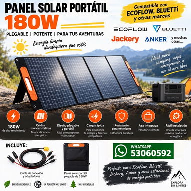PANEL PLEGABLE PORTÁTIL 180W  PARA ECOFLOW BLU ETTI ETC... - 4/4