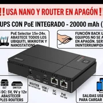 Mini ups 20000mah, sistema de respaldo energético para routers - 2/2