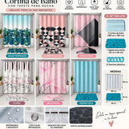 Cortina de baño con tapete de ducha - Img 57612981