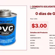 Cemento Solvente para PVC Best Weld: Soldadura Química de 500G VPT#-0083 - Img 55250819