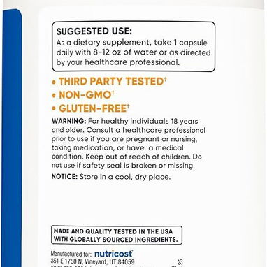 L-Tirosina 500mg (Nutricost · 180 cápsulas) - 5/6