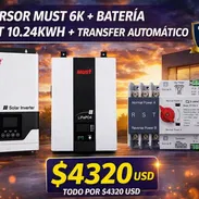 Inversor must 6k + Batería must de 10.24kwh + Transfer automático precio 4320 usd - Img 56819321