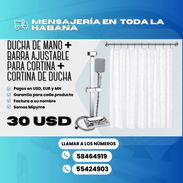 🚿 Ducha de mano con base S.P.C. + 🛁 Barra ajustable para cortina de baño + 🧼 Cortina de ducha de PVC - Img 56592495
