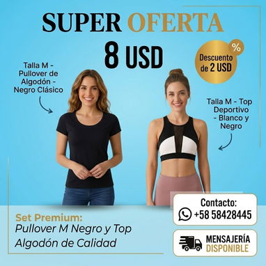 Combo de Pullover de algodón y top de mujer - 2/2
