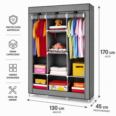 🚨 Clóset portátil 28 USD o al cambio del toke 🚨 Material: Estructura de metal con uniones plástico y divisiones de lon - 4/5