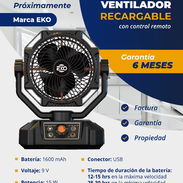 🚧 Ventilador Recargable Tipo F6 16000mah con control remoto Marca Eko con 6 Mese de Garantía 🚧 - Img 51783048