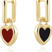 Milan Chiva Aretes colgantes pequeños chapados en oro de 14 quilates para mujer, ligeros, modernos у de corazón,joyería - Img 52808794