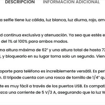 (X) Anillo de luz para selfie de 10 pulgadas con soporte para trípode - Img 126482204