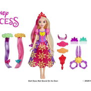 Disney Princesa Muñeca Rapunzel Corte y Peinado y Extensiones de Pelo, Tijeras de Juguete y Accesorios,Sellada en Caja - Img 40771140