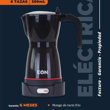 🚧 Cafetera Eléctrica de 3 & 6 Taza Marca EÒN 150 ML & 300 ML Color Gris / Rojo & Negras 🚧 - Img 116011580