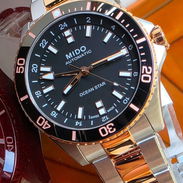 🇨🇭  ¡ estreno ! 🇨🇭 mido ocean star gmt automático swiss made plateado con detalles dorado - Img 55538675