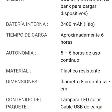 LÁMPARA SOLAR PARA COLGAR CON SALIDA USB - Img 125177950