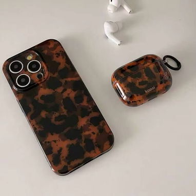 ☎️53544655 🛵 Entrega Disponible ⭐Funda de Silicona para AirPods Pro 2 – Leopardo Ámbar Retro ⭐ - 6/9