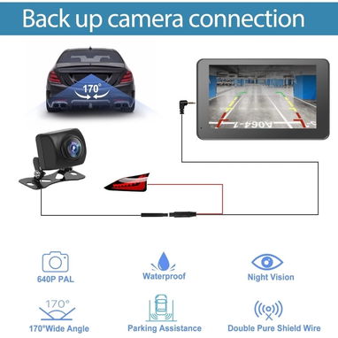 Pantalla GPS 7" Carplay Inalámbrico + Android Auto Portátil con Cámara Reversa para Auto 12V-24V - Img 125210088