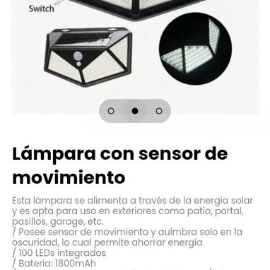 Lámpara con sensor de movimiento, se alimenta a través de la energía solar y es apta para uso en exteriores - 2/3