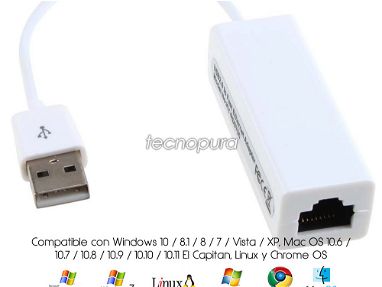 Adaptador RJ45 USB 2.0 de hasta 100 Mbps.....Ver fotos.....51736179 - Img main-image