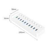 RegletaORICO CT2U3-10AB-WH USB multipuerto 10 con transformador - Img 53412935