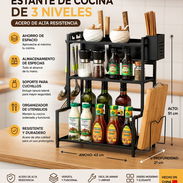 Estante para cocina de 3 niveles de acero (DH) - Img 55541373