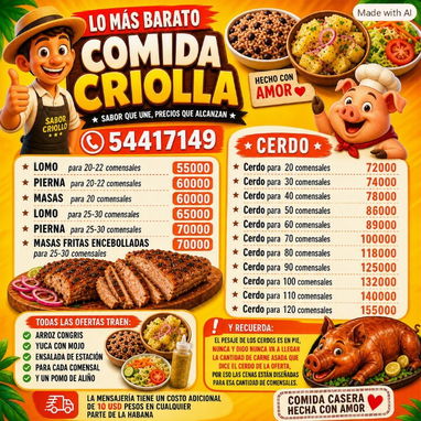 Venta de Comida a domicilio, comida criolla - Img 127538666
