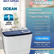 REBAJA Lavadora Semiautomática marca OCEAN 6kg - Img 55055949