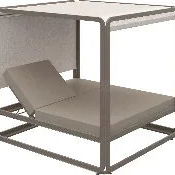 ✨ Ibiza — Cama de exterior en aluminio lacado, color taupe | Diseño premium - 2/2
