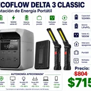 Estación de Energía Portátil EcoFlow DELTA 3 Classic 1024Wh 1800W con Power Bank Magnético EcoFlow y 2 Linternas LED - Img 57566172