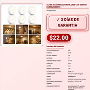 SET DE 6 LÁMPARAS CIRCULARES CON SENSOR DE MOVIMIENTO . - Img 57882329