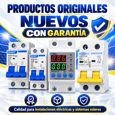 Breaker AC CHINT 25A-125A + DC TOMZN 50A/63A | Protector 80A | Paneles Solares | Garantía - 10/10