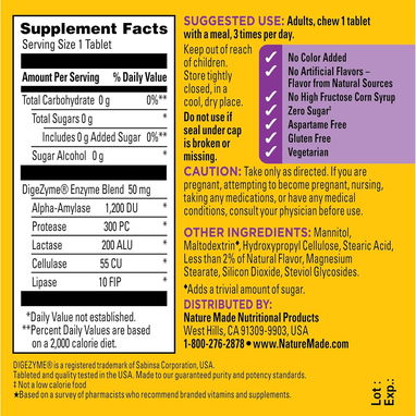 Enzimas Digestivas 5 en 1 Masticables (Nature Made · 90 masticables) OFERTA ESPECIAL - 10/10