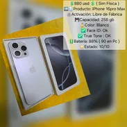 IPhone 16pro Max con su sim física para venta o cambio solo por iPhone o Samsung s24 o s25 ultra y vuelto a mi favor - Img 55054532