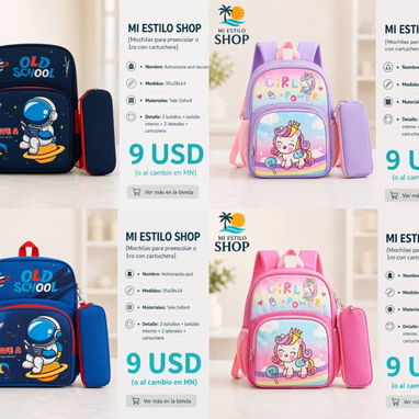 Mochilas y merenderos térmicos para todas las edades serv de mensajeria costo adicional - Img 124279091