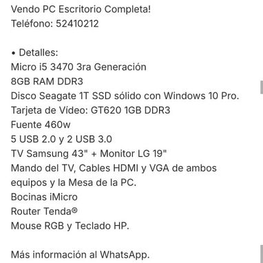 Vendo PC de Escritorio - Img 121843939