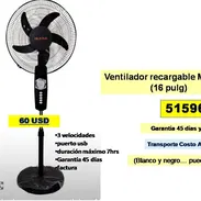SED-522-Ventilador recargable Milexus (16 pulg) ....60 USD...51596013..Transporte Costo Adicional - Img 55588801