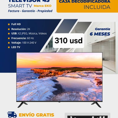 SMART TVS FULL HD RESOLUCIÓN 2K Y 4K. INCLUYE CAJITA Y SOPORTE PARA LA PARED - 2/4