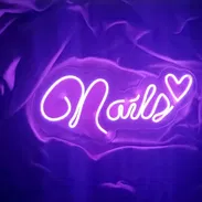 Cartel led neón Nails ❤️ 12V con transformador - Img 55891838