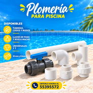 ✅️ PLOMERÍA PARA PISCINA (Tuberías, codos, T, conectores, nudos, llaves de paso)) - Img 57844101