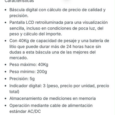 Pesa digital de mesa SACO de 40Kg.. Cálculo de precio ..NUEVA EN CAJA.. - 4/4