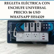 REGLETA ELÉCTRICA CON ENCHUFE UNIVERSAL, ENTREGA DE FACTURA. VARIEDAD DE REGLETAS, EXTENSIONES Y PROTECTORES DE VOLTAJE - Img 55184726