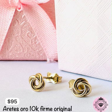 Aretes originales Oro 10K. El precio varía según el modelo. LM joyería. Garantía en su compra - 6/9