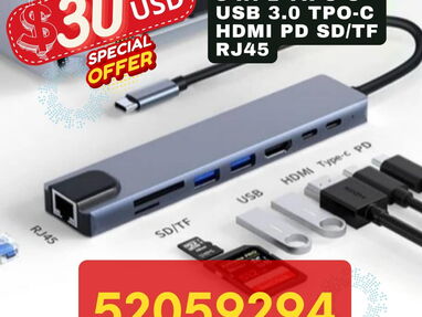 Hub USB 3.0 (4 puertos) Hub USB 3.0 (6 puertos) Hub USB 3.0 (8 puertos) Hub USB 3.0 (con alimentación) Hub USB 3.0 - Img 56912852
