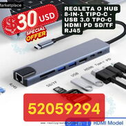 Hub o Regleta USB PROFESIONAL/Hub o Regleta USB 3.0 de 4 Puertos/Hub o Regleta USB PROFESIONAL Marca LLANO Con 4 Puertos - Img 44590573