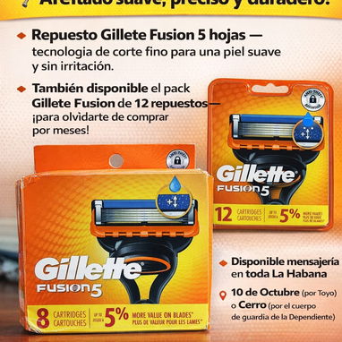 cup,mlc, euro ⭐⭐___ repuesto Gillette Fusion5 - 4 unidades // 14 usd o cup ... **5-46996-82 - Img 111802905