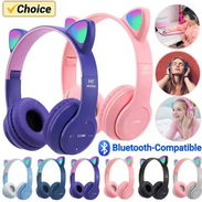 Audífonos bluetooth de cascos con orejas de gato - Img 55793399
